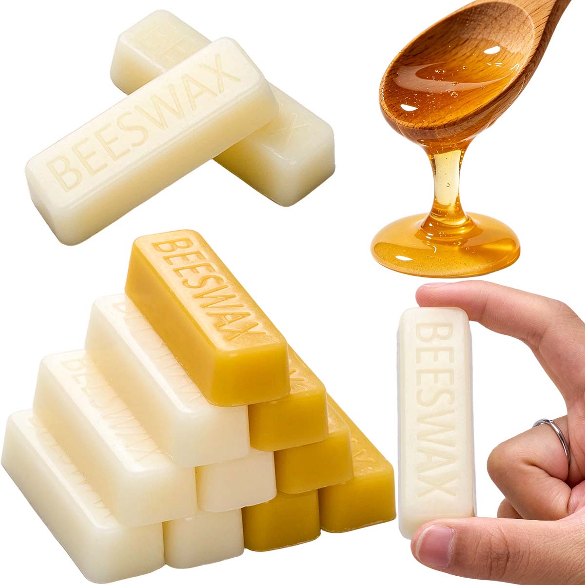 Beeswax Taper Candle - 1pcs/5pcs Yellow White Beeswax Blocks DIY