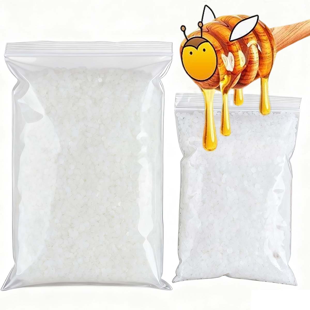 Beeswax Taper Candle - 200g-1000g White Beeswax Pure Natural Granular