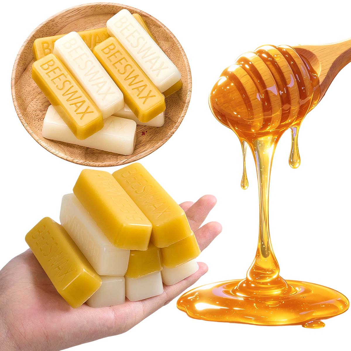 1pcs/5pcs Yellow White Beeswax - огляд і ціна Beeswax Taper Candle