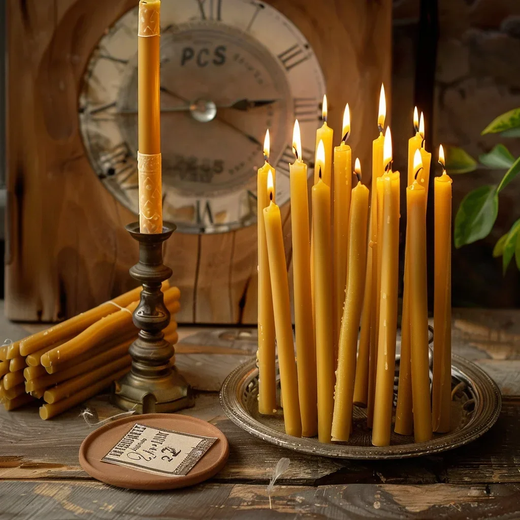 25PCS/1PACK Hanukkah Candle Na - огляд і ціна Beeswax Taper Candle