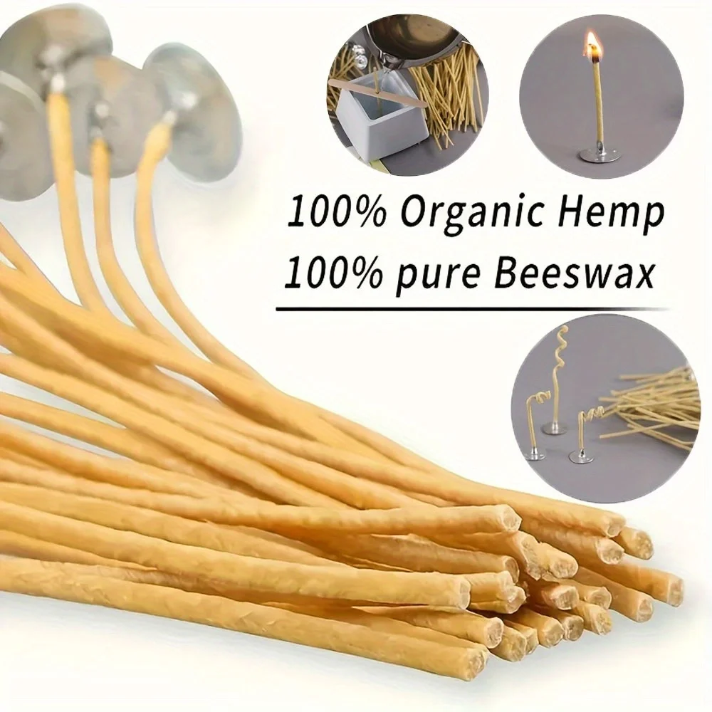 Candle Wicks 50 PCS 8 Inch Hem - огляд і ціна Beeswax Taper Candle