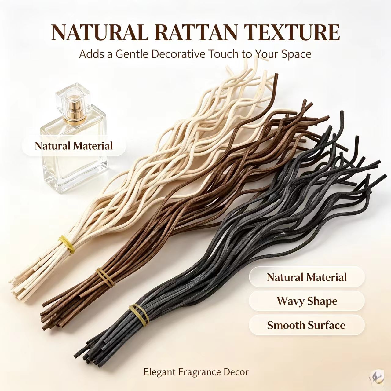 20Pcs Long Wavy Rattan Reed Di - огляд і ціна Home Fragrance Janzen