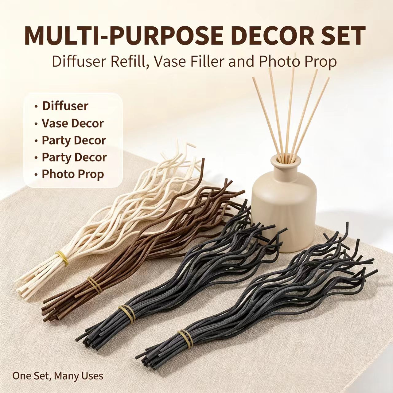 20Pcs Long Wavy Rattan Reed Di - огляд і ціна Home Fragrance Janzen